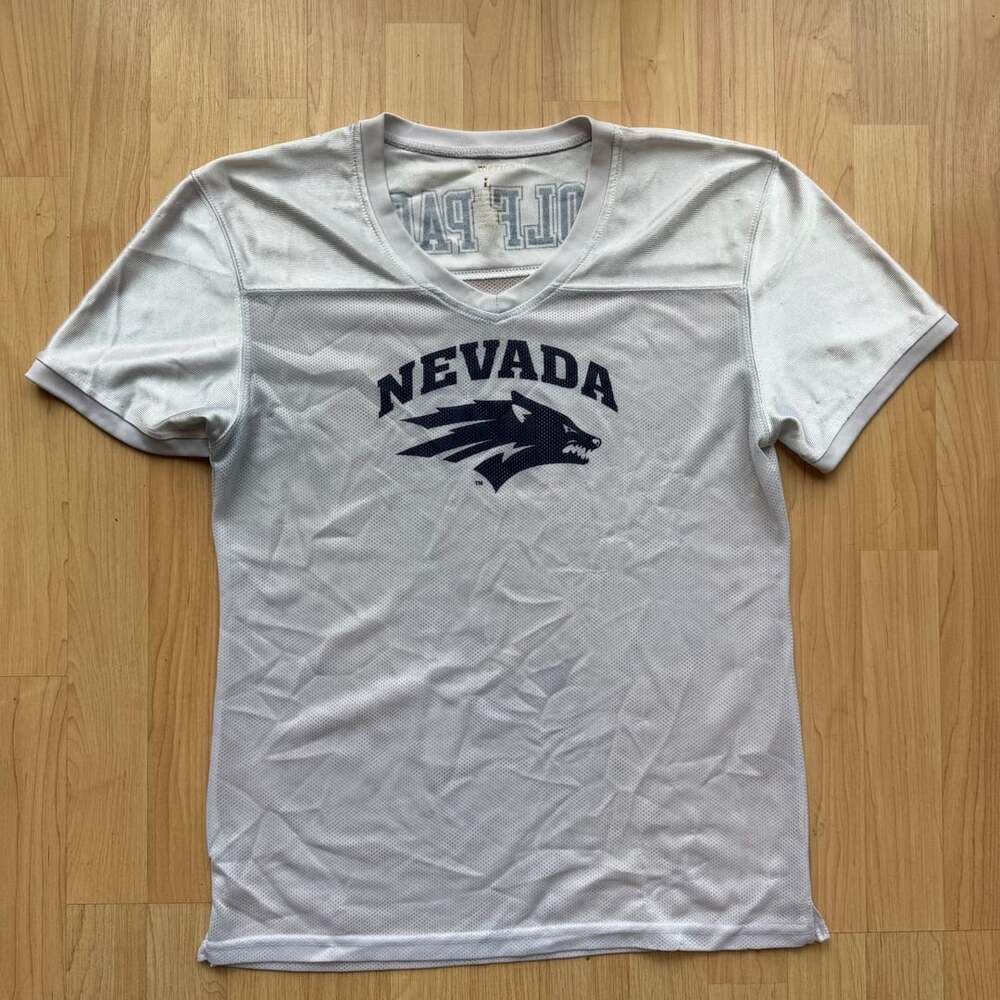 NCAA Nevada Wolf Pack UNR Reno Football Jersey White Blue Women’s Large